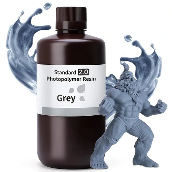 Elegoo Standard 2.0 Photopolymer Resin-Grey, 1Kg