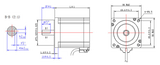 Stepper motor, Nema 34 x 80mm, 1.8 Deg/step